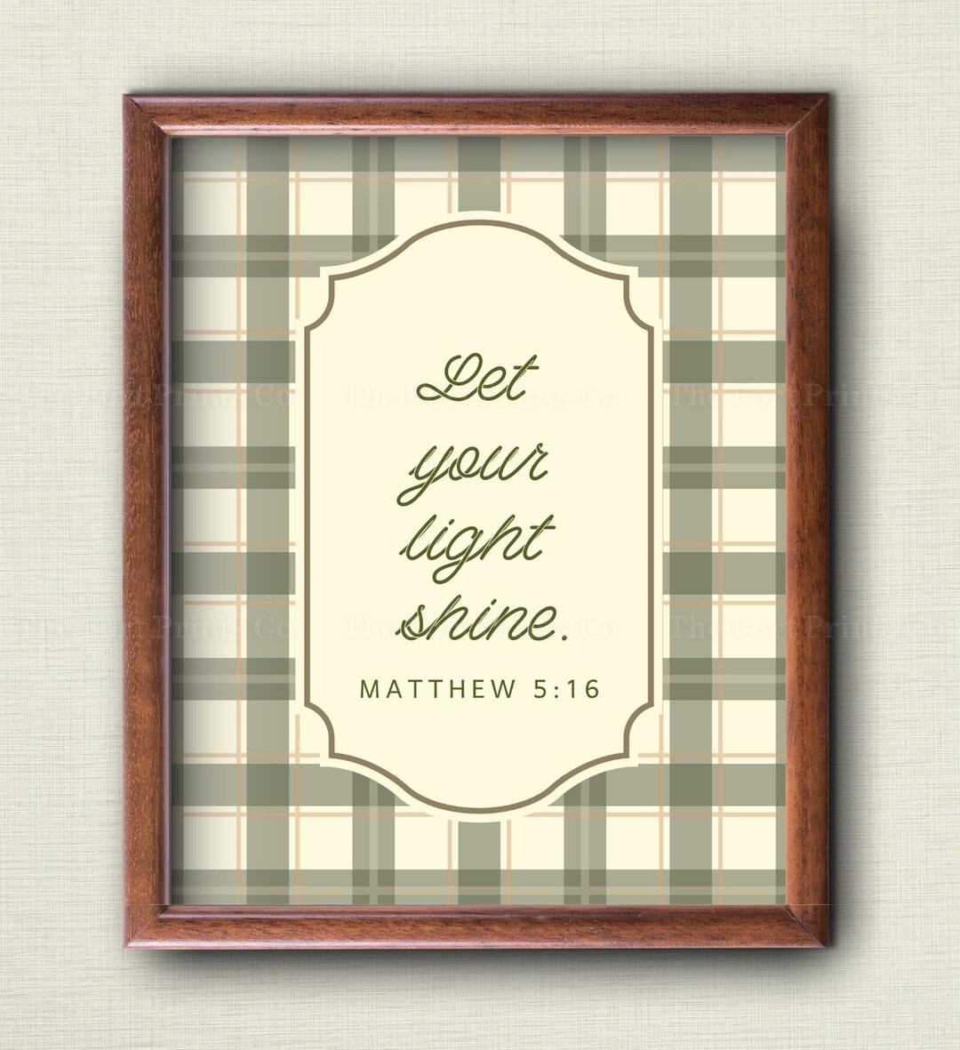 Let Your Light Shine Matthew 5:16 Retro Print, Christian Home Decor ...