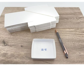 Specimen FoldUp Boxes SB 15; 3 x 3 1/2 x 1 1/4 inch (75 x 87.5 x 33 mm); 1,500 pcs, fit 15 to a flat. This is a full carton