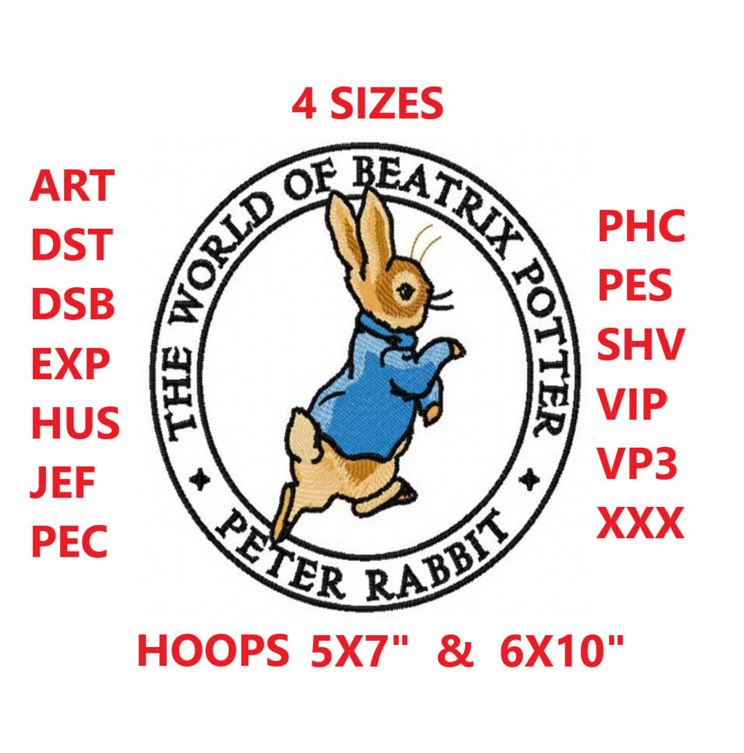 Peter Rabbit Machine Embroidery Design / Beatrix Potter Embroidery ...
