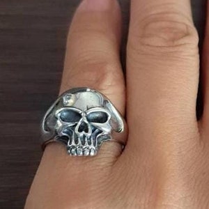 925 STERLING SILVER SKULL ring biker, punk gothic hip hop boho