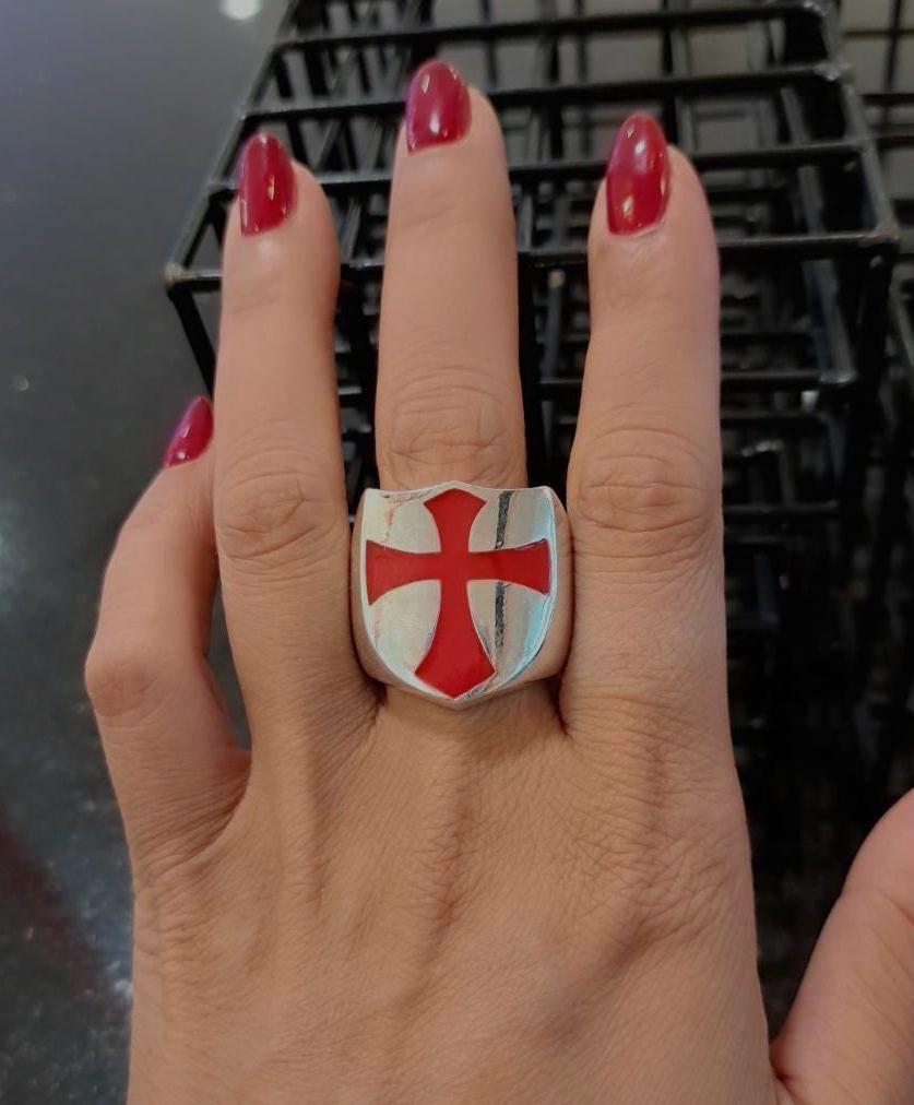 KNIGHTS TEMPLAR CROSS ring Templar Ring Masonic 925 sterling silver