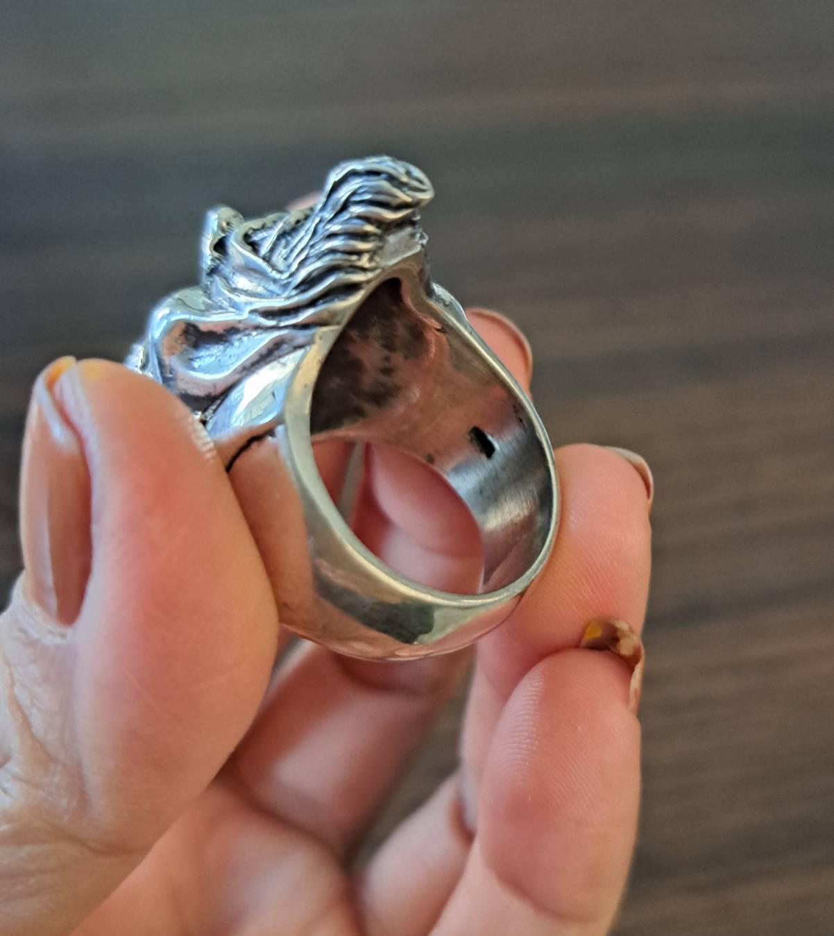 925 STERLING SILVER DEVIL'S Head Ring Japanese Art, Bespoke
