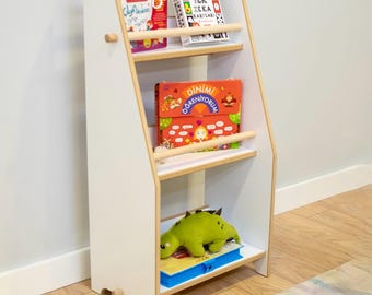 Wooden Montessori Kids Bookcase: Playroom Organization