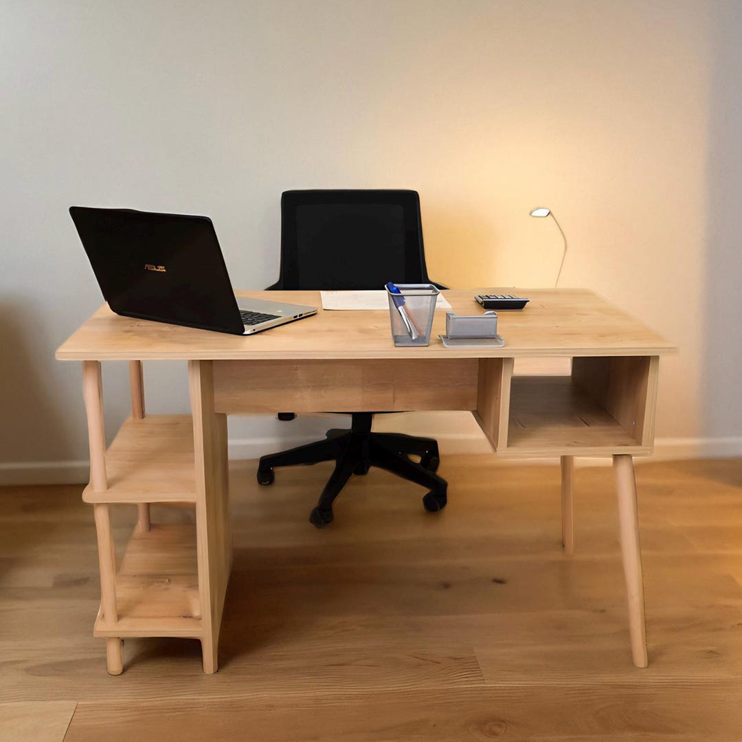 Compact Desk With Three Shelves – Functional and Stylish for Any ...