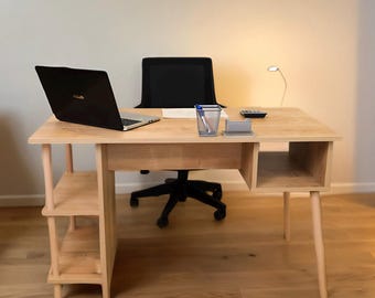 Compact Desk with Three Shelves – Functional and Stylish for Any Workspace