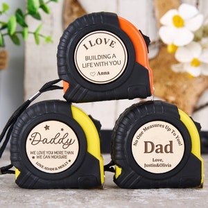 Personalized Tape Measures Custom Measuring Tape Engraved Wood Tape Measures Father’s Gift For Him Grandpa Husband Boyfriend Birthday Gift