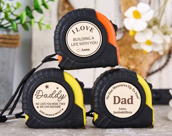 Personalized Tape Measures Custom Measuring Tape Engraved Wood Tape Measures Father’s Gift For Him Grandpa Husband Boyfriend Birthday Gift