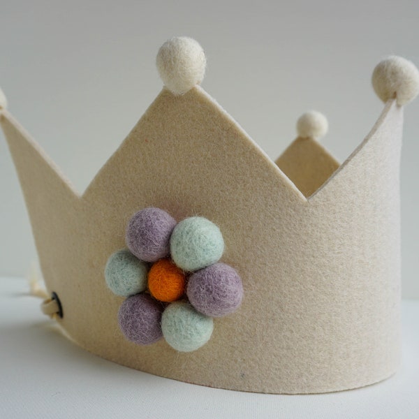Birthday crown, party hat, toddler birthday, birthday outfit, dress up crown, felt crown