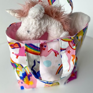 Unicorn Tote Bag for Kids – Mini Canvas Bag, Cotton Childrens Tote, Handmade Gift for Girls, Cute School Bag