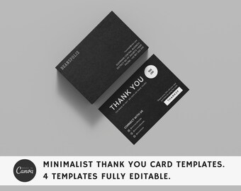 Minimalist Thank You Card Templates, Thank You for Your Order Card Templates, Package Insert Thank You Card Templates, Canva Templates