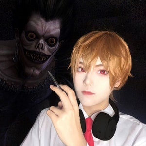 Handgefertigte Light Yagami Raito Cosplay Perücke | Death Note Herren Perücke | Anime Zubehör Perücke Kostüme | Personalisiertes Geschenk für ihn Spieler Liebhaber