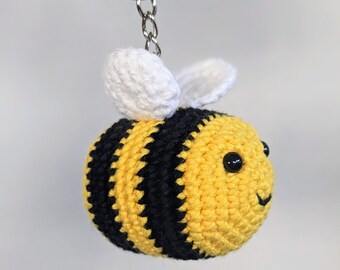 Handmade Crochet Bee Keychain