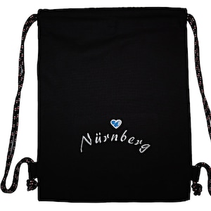 Nuremberg gym bag embroidered black backpack bag