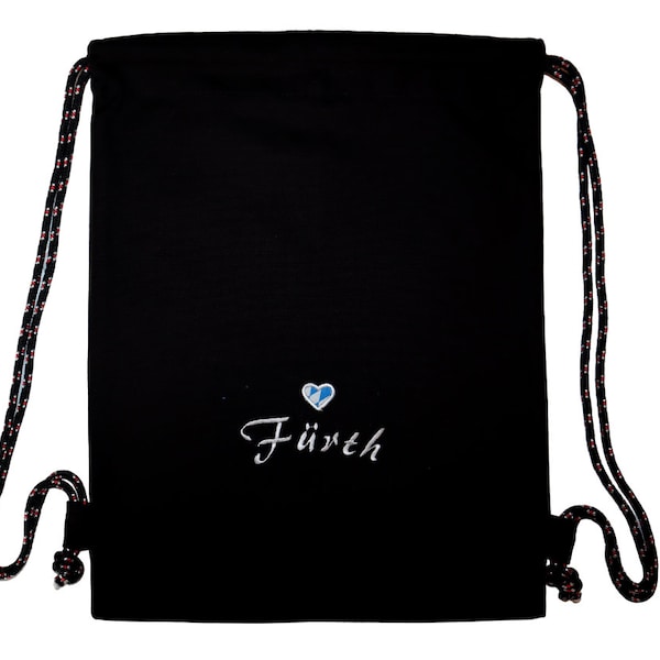 Fürth gym bag embroidered, not printed backpack bag sports bag Made in Bavaria sticker