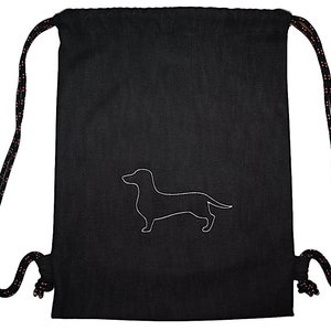 Dachshund gym bag dog embroidered, not printed bag backpack customizable also other dogs possible wishes are welcome to write
