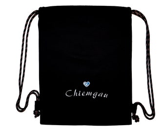 Sac de sport Chiemgau Sac Chiemsee brodé, non imprimé Sac à dos Sac de sport Fabriqué en Bavière Autocollant