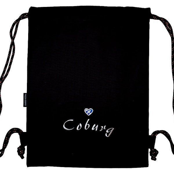 Coburg gym bag embroidered, not printed backpack bag sports bag Made in Bavaria sticker
