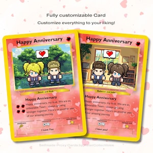 Carte d'anniversaire Pokémon personnalisée, idée de cartes dessinées à la main, cadeau d'anniversaire pour les couples, carte-cadeau d'anniversaire, cadeau pour les fans de Pokémon