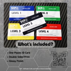 SCP Foundation Keycard Secure Access Card Plastic ID Card Security Access Identification Card scp prop laboratory gift creepypasta gift image 2