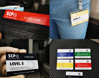 Cartes d'identité à accès sécurisé de la Fondation SCP Carte en plastique pour accessoire de cosplay SCP pour le laboratoire secret des joueurs