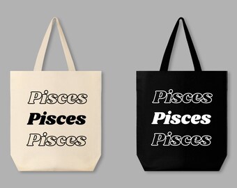 Pisces Tote Bag, Zodiac tote bag, Horoscope bag, Pisces Gift, Zodiac gift, Gift for her, Star sign bag, Astrology bag, Birthday gift bag