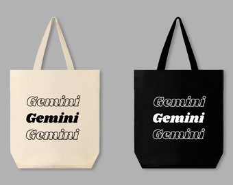 Gemini Tote Bag, Zodiac tote bag, Horoscope bag, Gemini Gift, Zodiac gift, Gift for her, Star sign bag, Astrology bag, Birthday gift bag