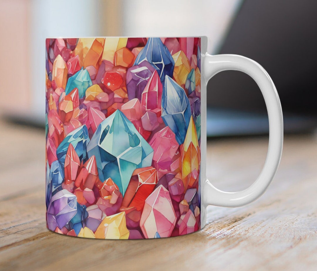 Colorful Crystals Coffee Mug Crystals Mug Gem Mug Coffee Mug for