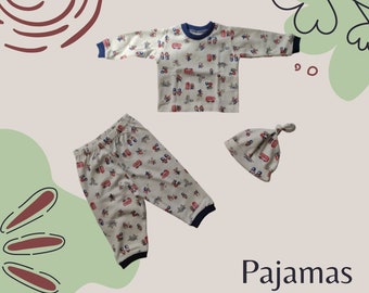 London in Your Nursery: Baby Pajama with British Icons Print - Soft and Adorable!