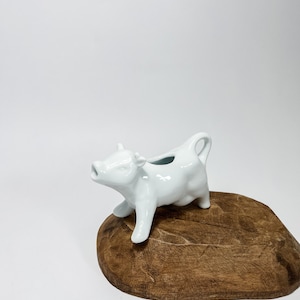 Vintage Plain White Porcelain Bull Calf Mooing Ceramic Cow Creamer
