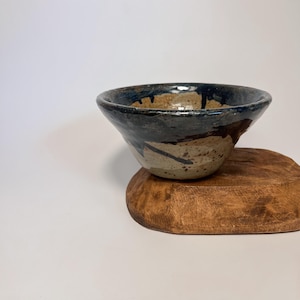 Handmade Studio Pottery Ceramic Stoneware Drip Glazed Bowl. Artist signed. Decorative bowl.