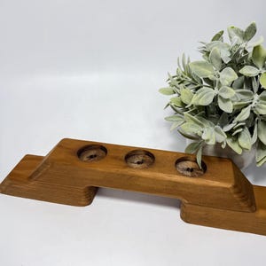Vintage Hand Carved Wood Tealight Candle Holder Decorative Decor
