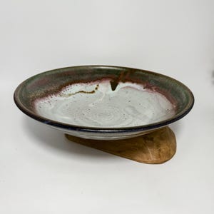 Vintage Handmade Studio Pottery large Ceramic Stoneware Drip Glazed Decorative Bowl