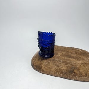 Vintage St Clair Cobalt Blue Indian Head Toothpick holder 1971