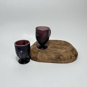 Vintage Glass Egg Cup Toothpick Holder Small Creamer With Handle - Set Of Two