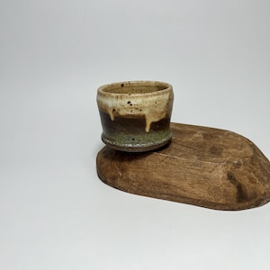Handmade Studio Pottery small Ceramic Stoneware Cup Bowl Drip Glaze Pottery