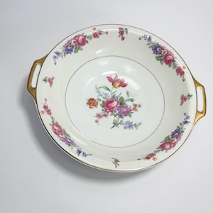 Vintage TK Thun tjeckisk serveringsfat från 40-talet Dresden Flowers Bohemia porslin