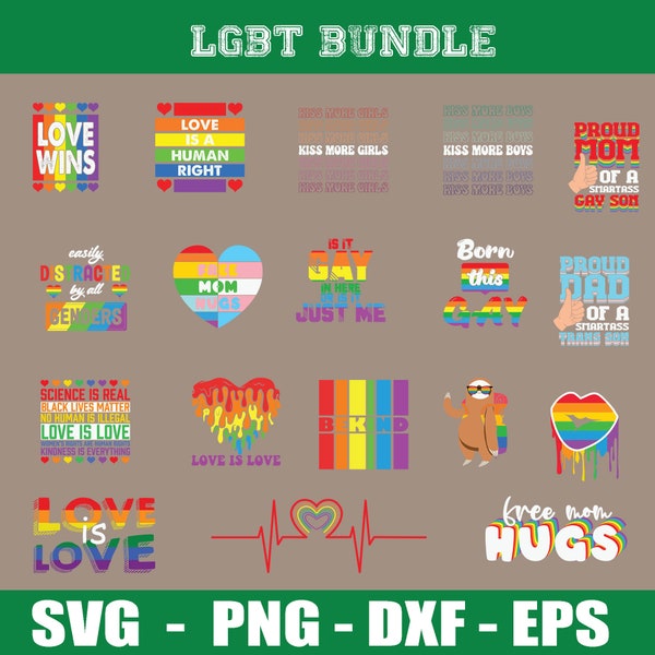 Gay Pride Svg Bundle, Gay Pride Shirt Svg, Gay Festival Outfit Svg, Cut Files for Cricut, LGBT Svg Bundle, Gay Svg, Pride Svg, Rainbow Svg