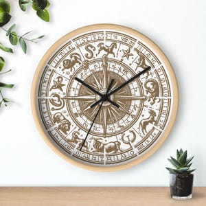 Astrology Zodiac Wall Clock – Celestial Star Sign Decor – Unique Horoscope Gift for Astrology Lovers and Spiritual Home Spaces, home gift