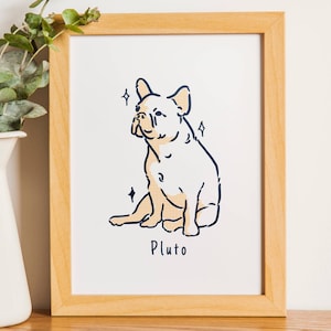Ritratto digitale personalizzato di un animale domestico, cartone animato minimalista, animale domestico con disegno lineare, animale domestico disegnato male, regalo carino per animali domestici, regalo per gli amanti degli animali domestici, regalo per la mamma, poster per cani e gatti