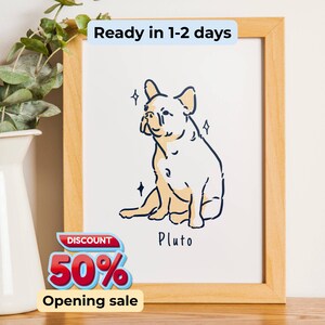 Ritratto digitale personalizzato di un animale domestico, cartone animato minimalista, animale domestico con disegno lineare, animale domestico disegnato male, regalo carino per animali domestici, regalo per gli amanti degli animali domestici, regalo per la mamma, poster per cani e gatti