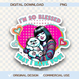 Retro Valentine png, Cat Mom Valentine’s Day Png, Blessed Mama, Mothers Day Cat, Cat Lover, Trendy Shirt Png, Sublimation Sticker, Pet Lover