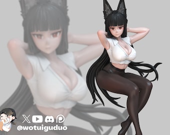 Zenful Fox Girl STL File for 3D Printer (Digital Download)