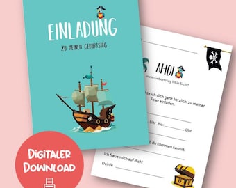 Pirate invitation to print