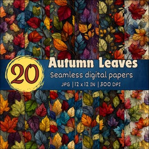Herbstlaub-Musterdesign, Herbstlaub-Digitalpapier, rustikale Ahornblatt-Designs, fallende Blätter-Hintergründe, gemütliche Herbst-Hintergründe