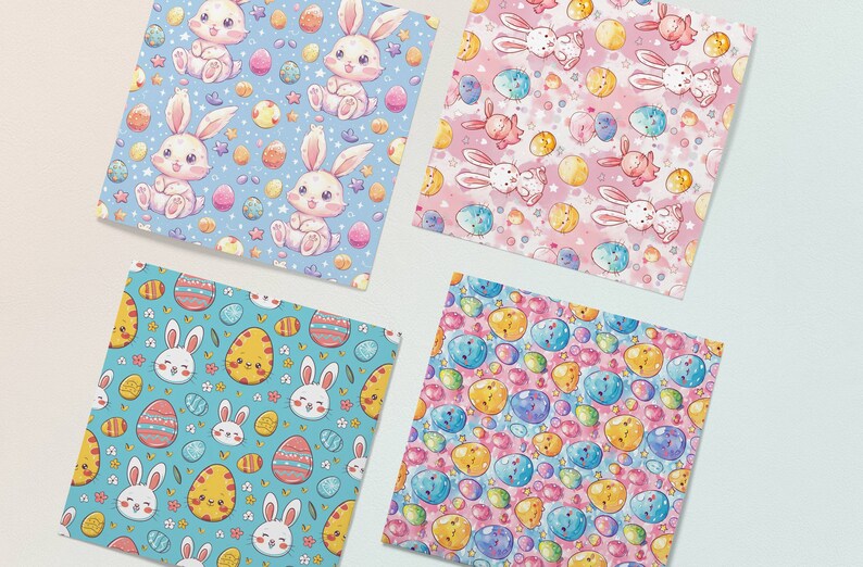 16 Cute Easter Seamless Digital Papers, Easter Wrapping Paper, Cute ...