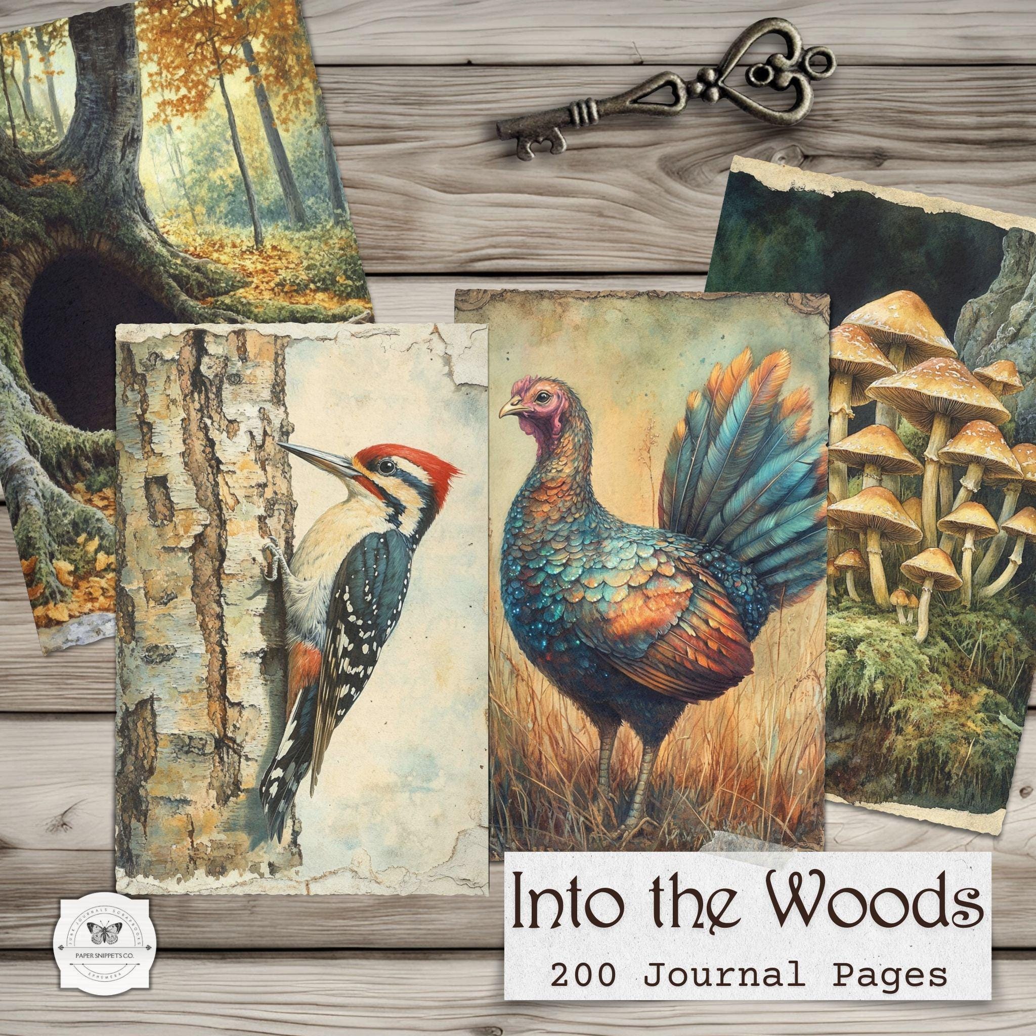 Forest Junk Journal Pages – Woodland Printable Ephemera, Nature Digital ...