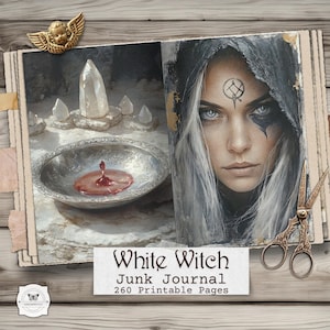 Páginas de diario de brujas: Material efímero de grimorio gótico (Descarga digital, 260 páginas imprimibles)