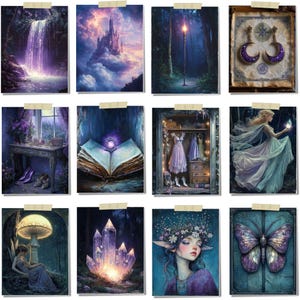 Enchanted Junk Journal Pages: Mystical Celestial Fairy Ephemera (Digital Download) image 7