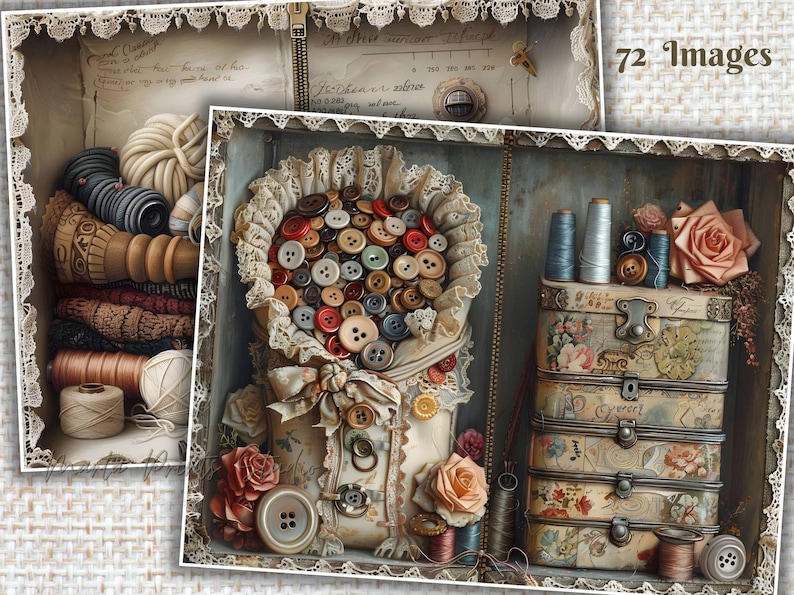 Vintage Sewing Junk Journal Kit: Victorian Seamstress Ephemera (digital ...