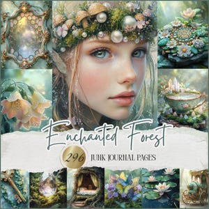 Páginas para diario creativo del Bosque Encantado – Material imprimible de cuento de hadas del bosque, descarga digital